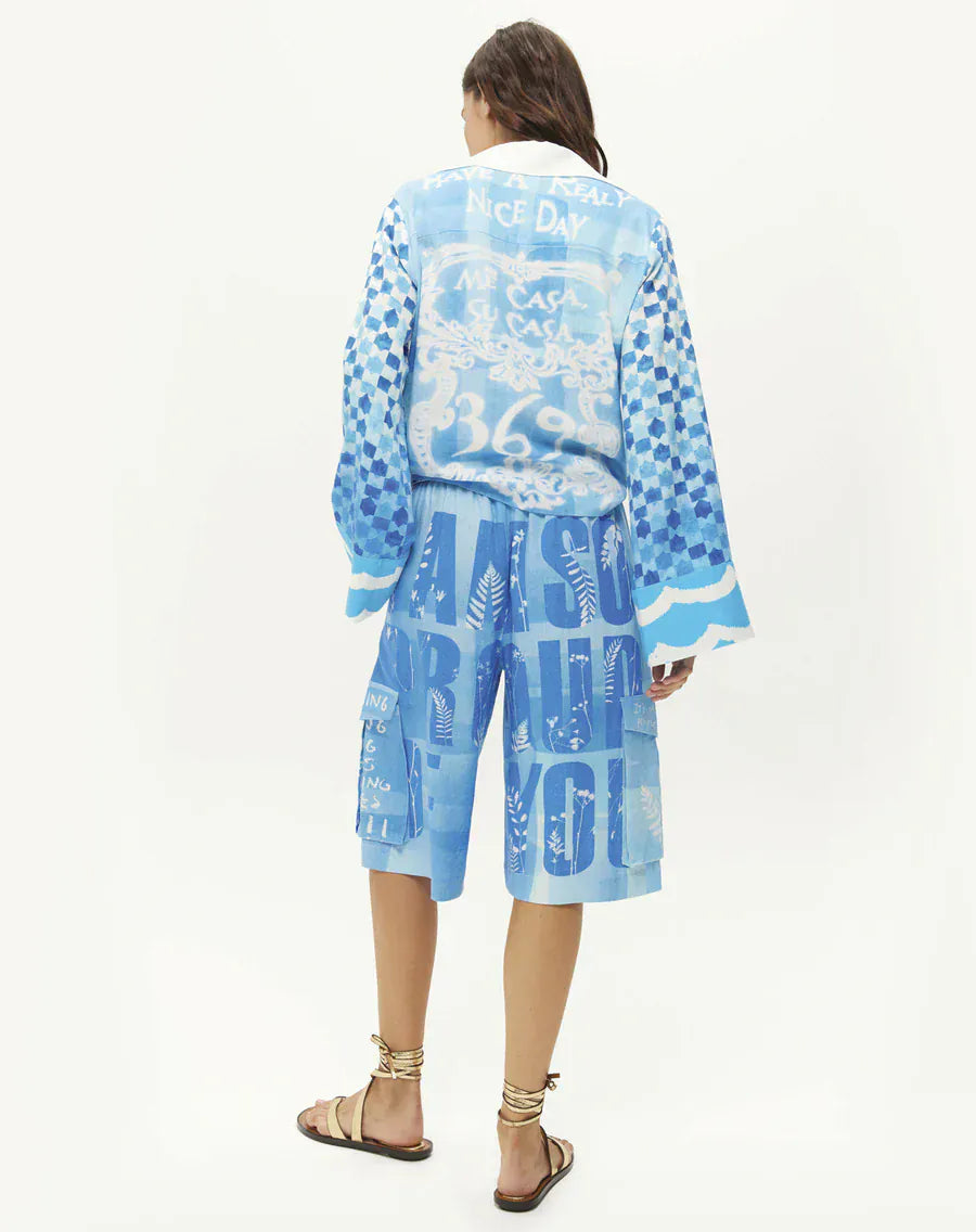 Me369 Tops Ayla Tie Indigo Shirt