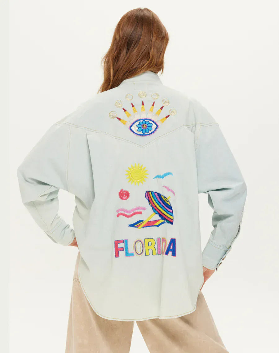 Me369 Tops SIZE SMALL Adelyn Light blue Oversized Shirt