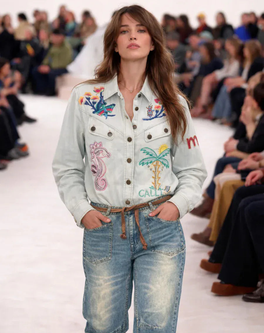 Me369 Tops SIZE SMALL Adelyn Light blue Oversized Shirt