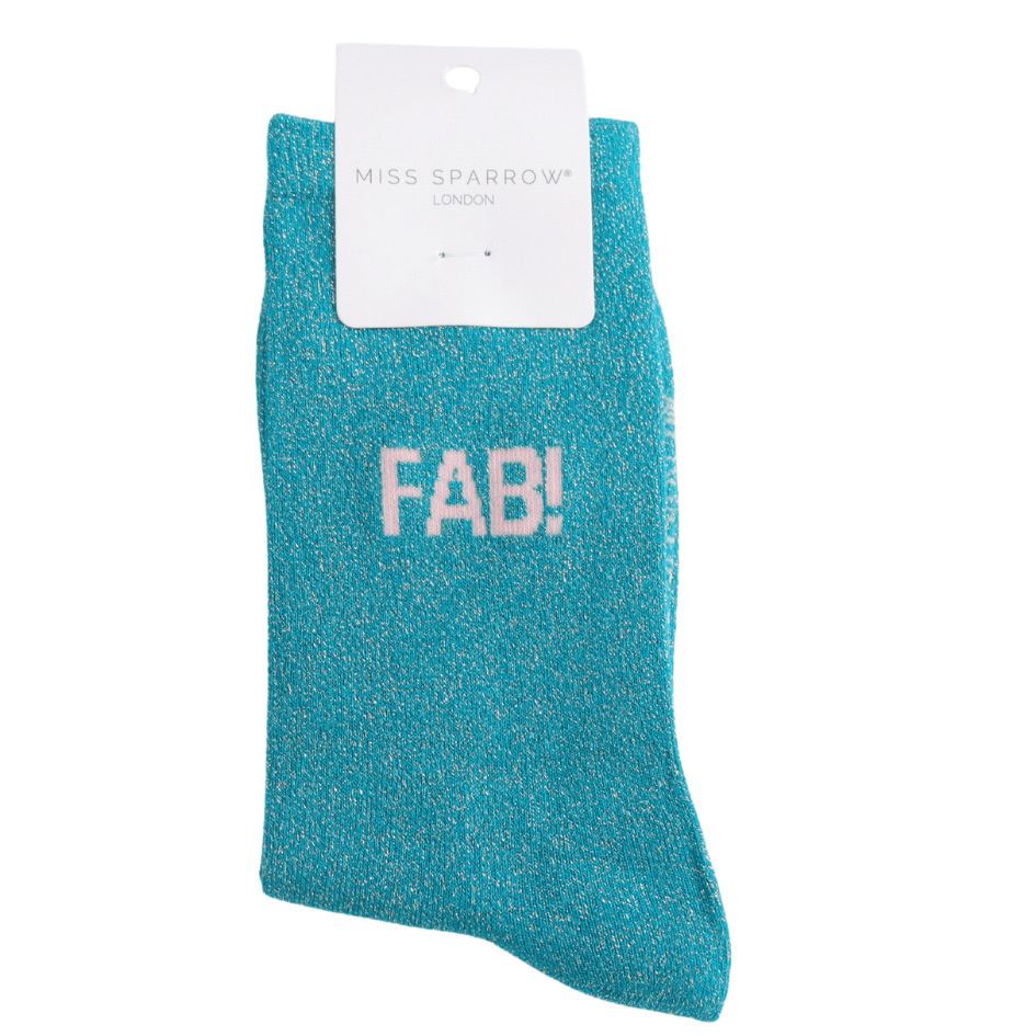 MISS SPARROW Ladies Socks One Size (Fits 3-7) Glitter Statement Socks Fab!