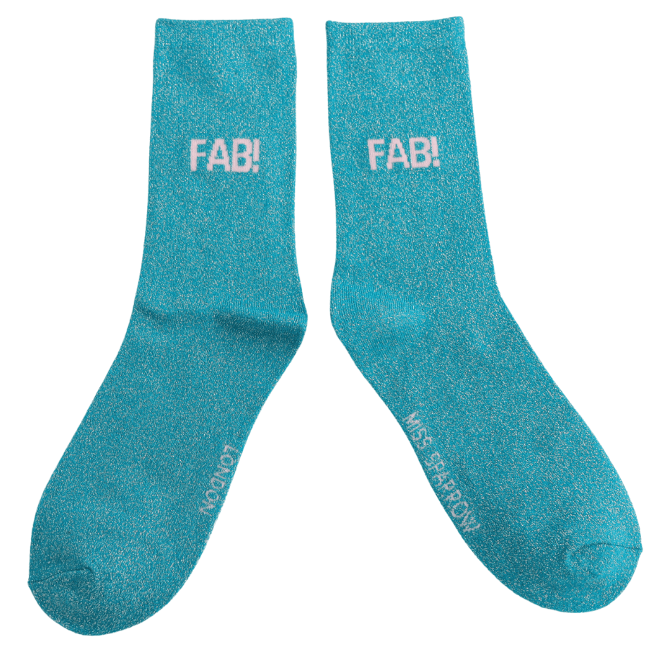 MISS SPARROW Ladies Socks One Size (Fits 3-7) Glitter Statement Socks Fab!
