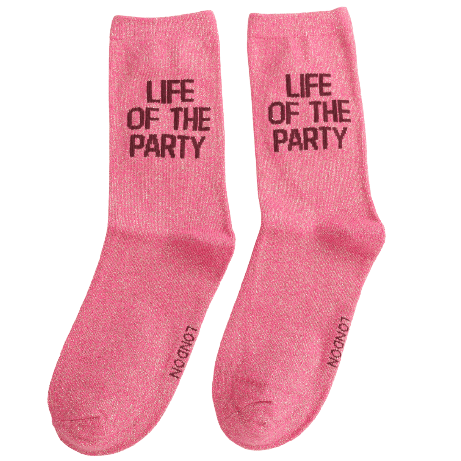 MISS SPARROW Ladies Socks One Size (Fits 3-7) Glitter Statement Socks Life of The Party