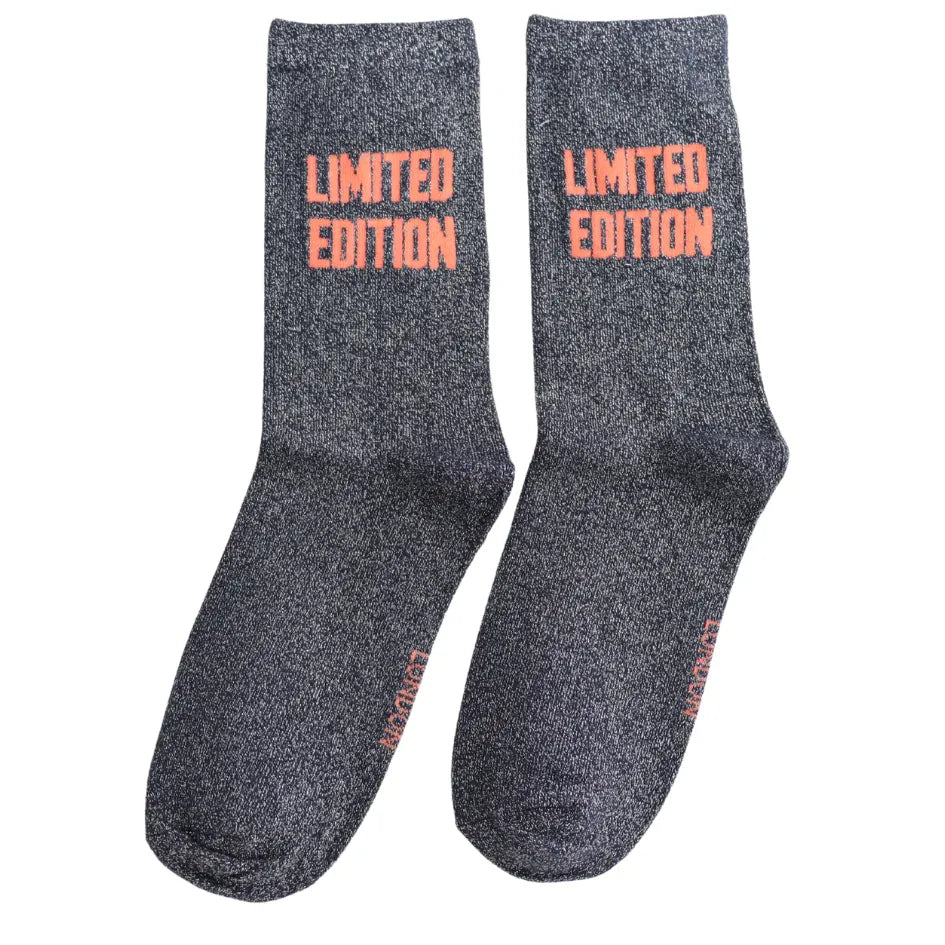 MISS SPARROW Ladies Socks One Size (Fits 3-7) Glitter Statement Socks Limited Edition