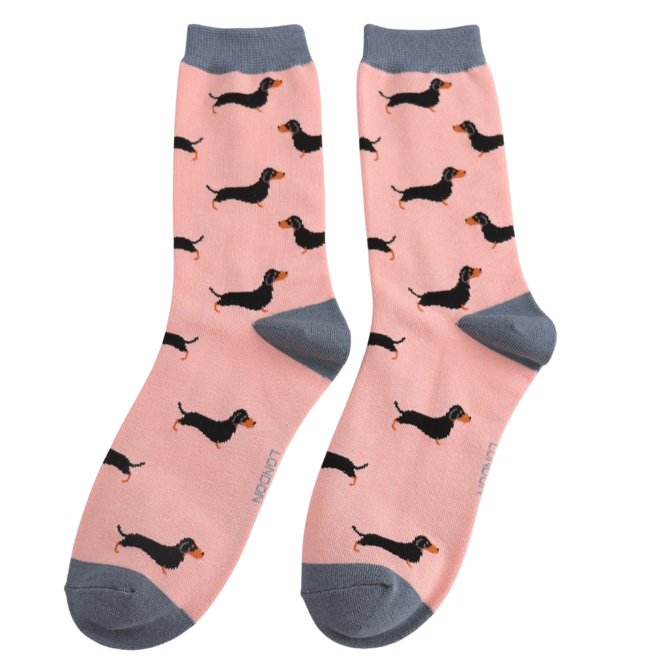 MISS SPARROW Ladies Socks One Size (Fits 3-7) Women’s Matchbox Socks Little Sausage Dogs