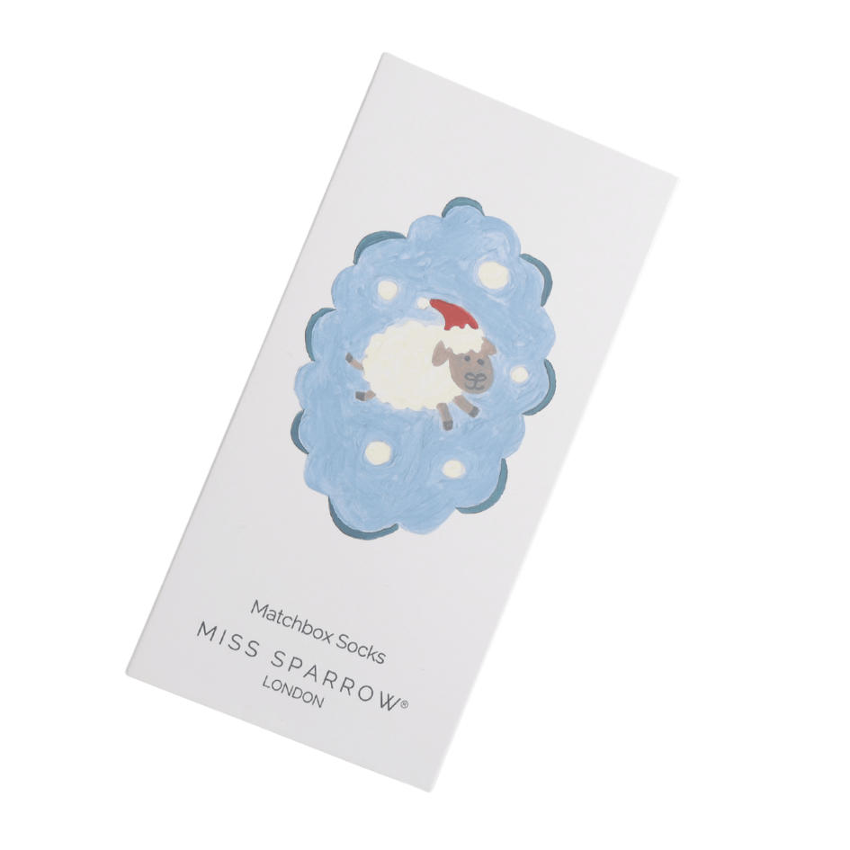 MISS SPARROW Ladies Socks One Size (Fits 3-7) Women’s Matchbox Socks Santa Sheep