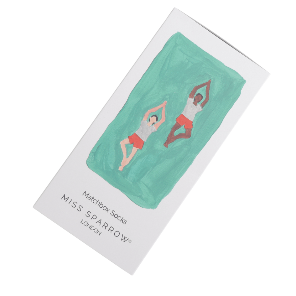 MISS SPARROW Ladies Socks One Size (Fits 3-7) Women’s Matchbox Socks Yoga Poses