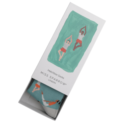 MISS SPARROW Ladies Socks One Size (Fits 3-7) Women’s Matchbox Socks Yoga Poses