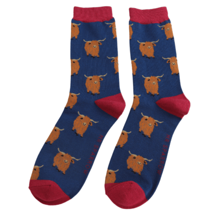 MISS SPARROW Mens Socks One Size (Fits 7-11) Men’s Matchbox Socks Highland Herd