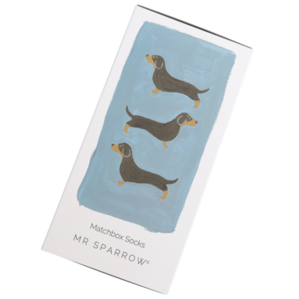 MISS SPARROW Mens Socks One Size (Fits 7-11) Men’s Matchbox Socks Little Sausage Dogs