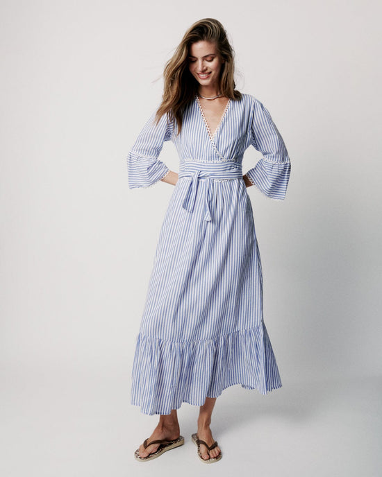 Moliin Dresses Dulce Dress in Blue Stripe