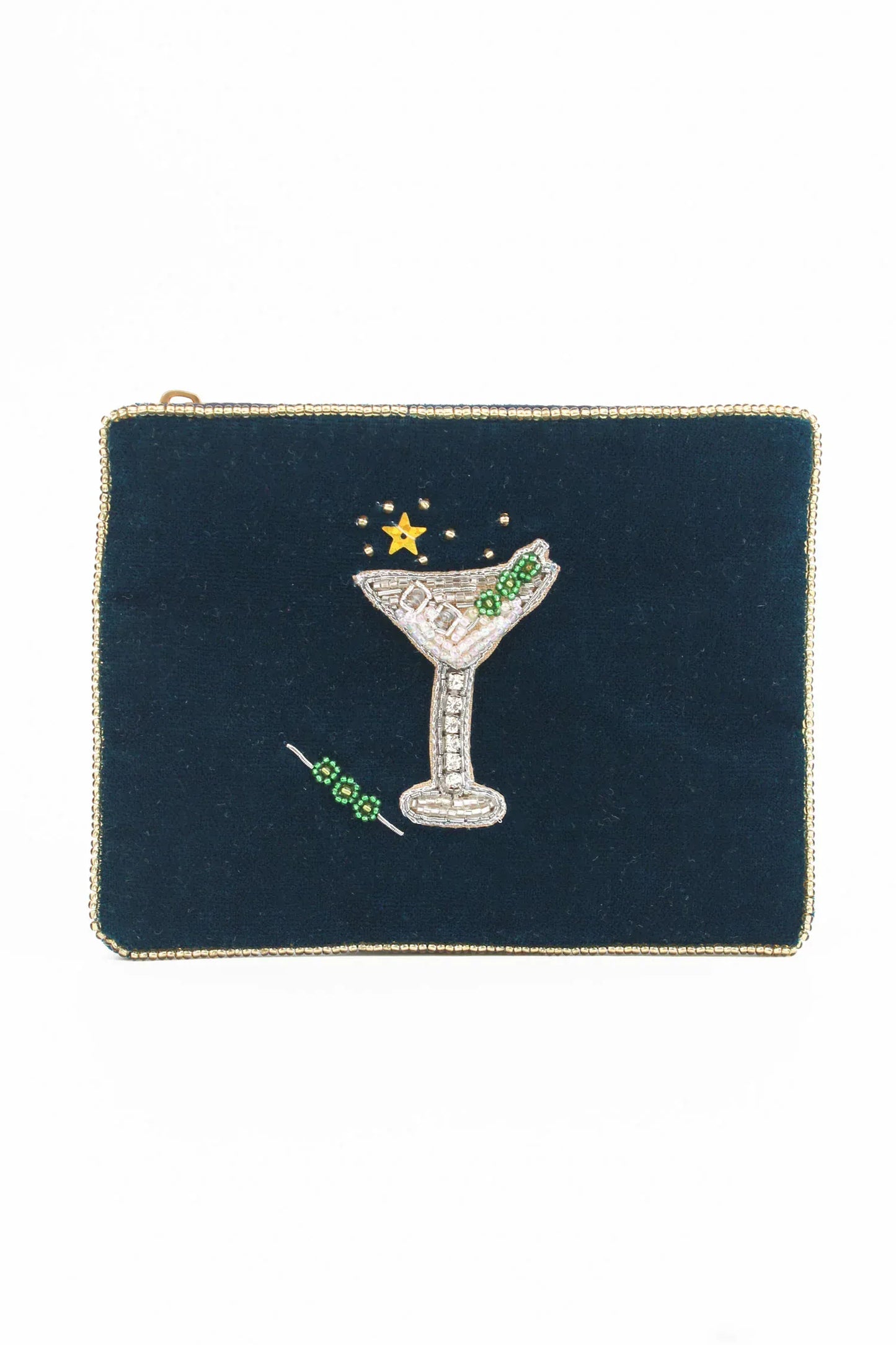 My Doris Accessories Martini Cocktail on Navy Velvet Small Pouch