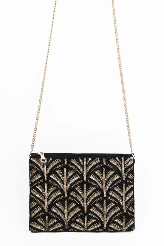 My Doris Bags Black and Gold Swirl Art Deco Bag