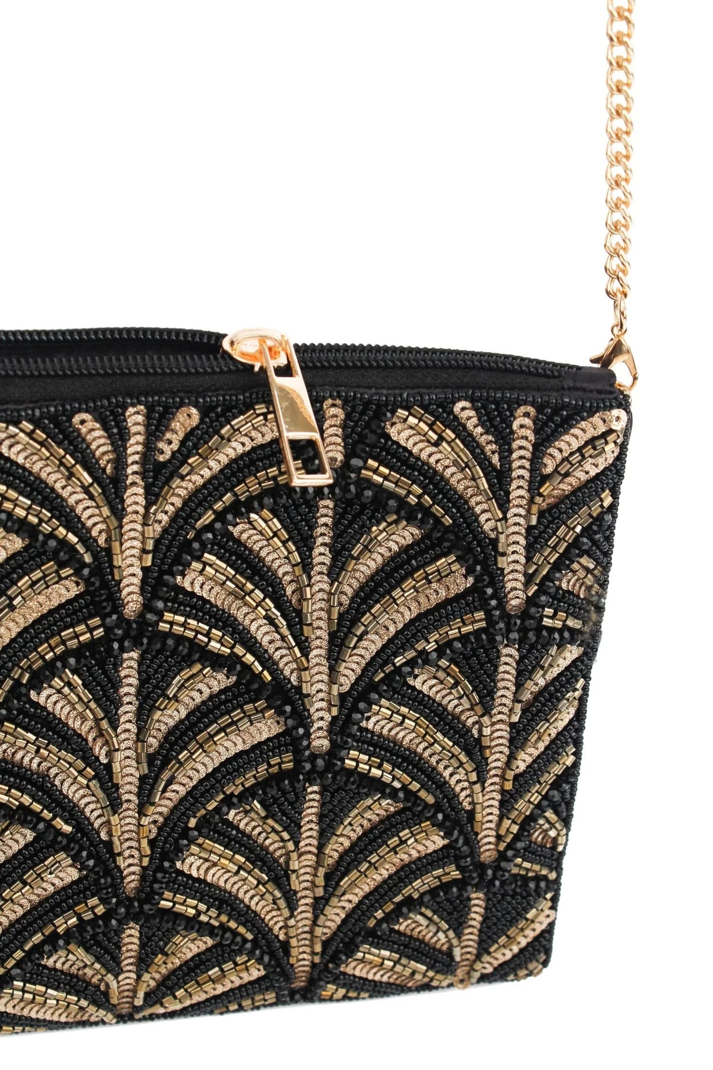 My Doris Bags Black and Gold Swirl Art Deco Bag