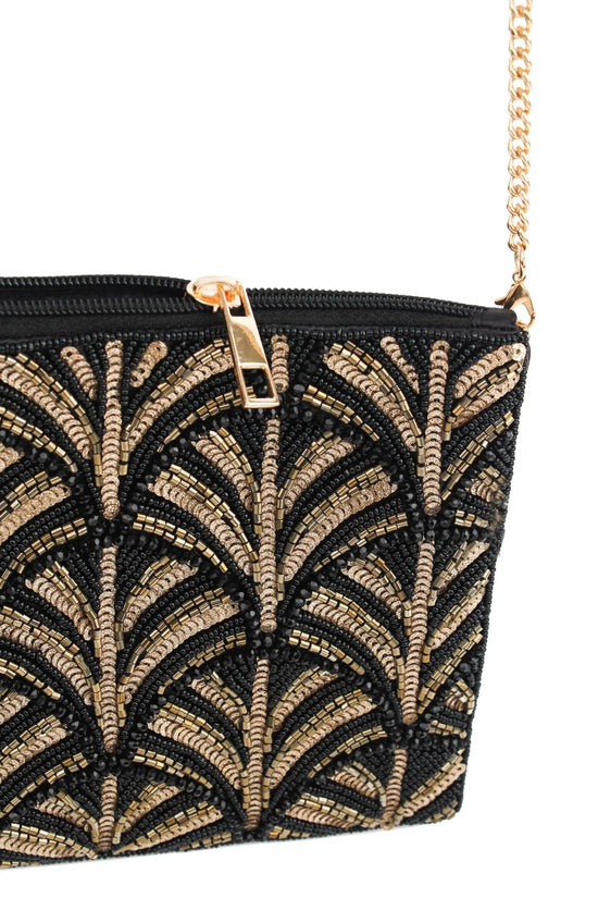 My Doris Bags Black and Gold Swirl Art Deco Bag