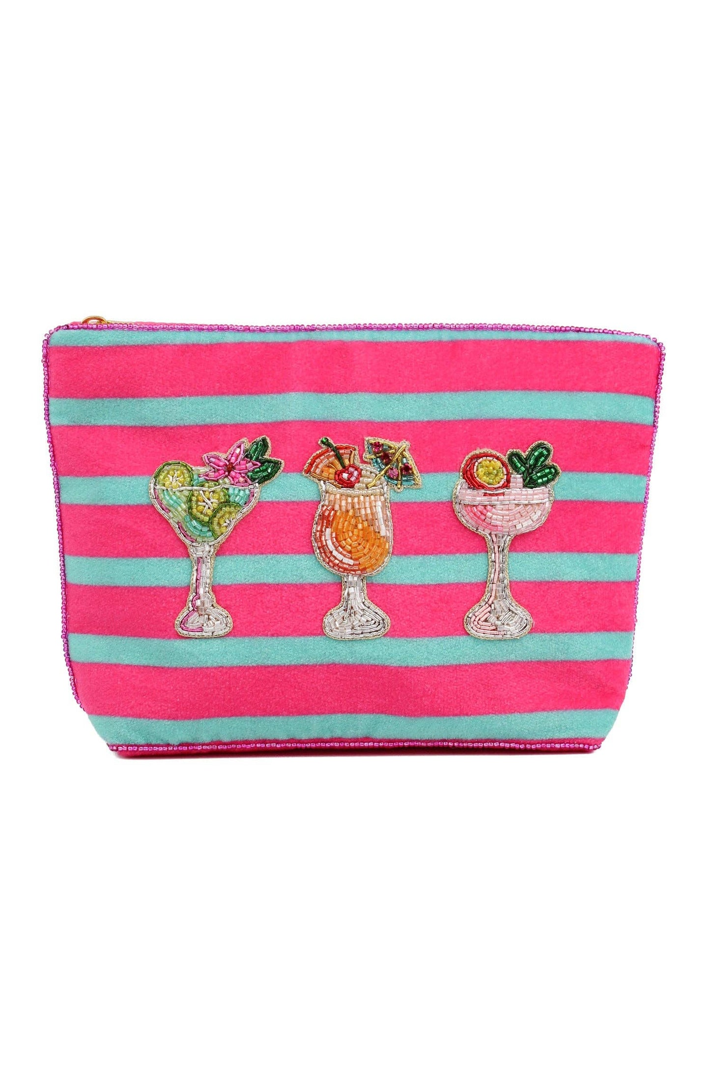 My Doris Bags COCKTAIL MEDIUM POUCH ON STRIPE