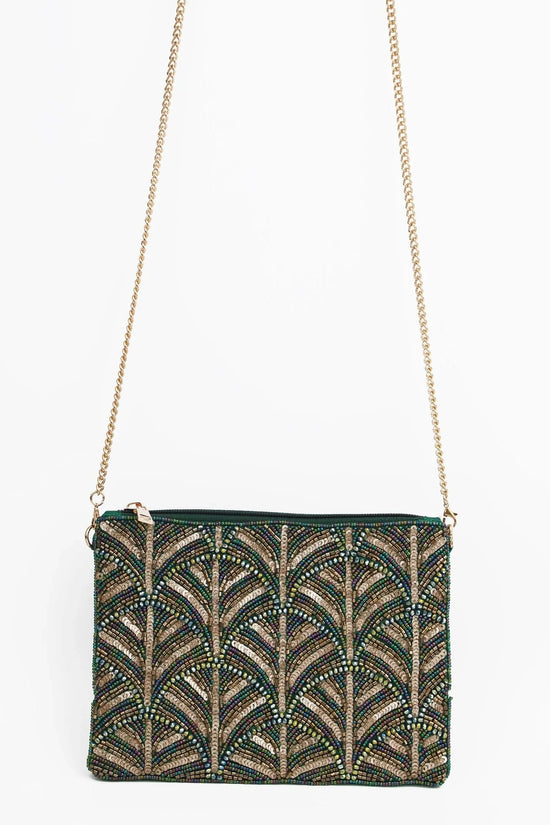 My Doris Bags Dark Green and Gold Swirl Art Deco Bag