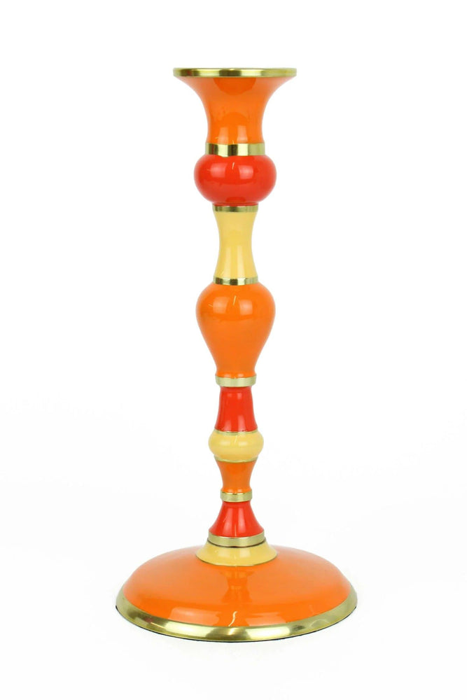 Orange Enamel Candlestick