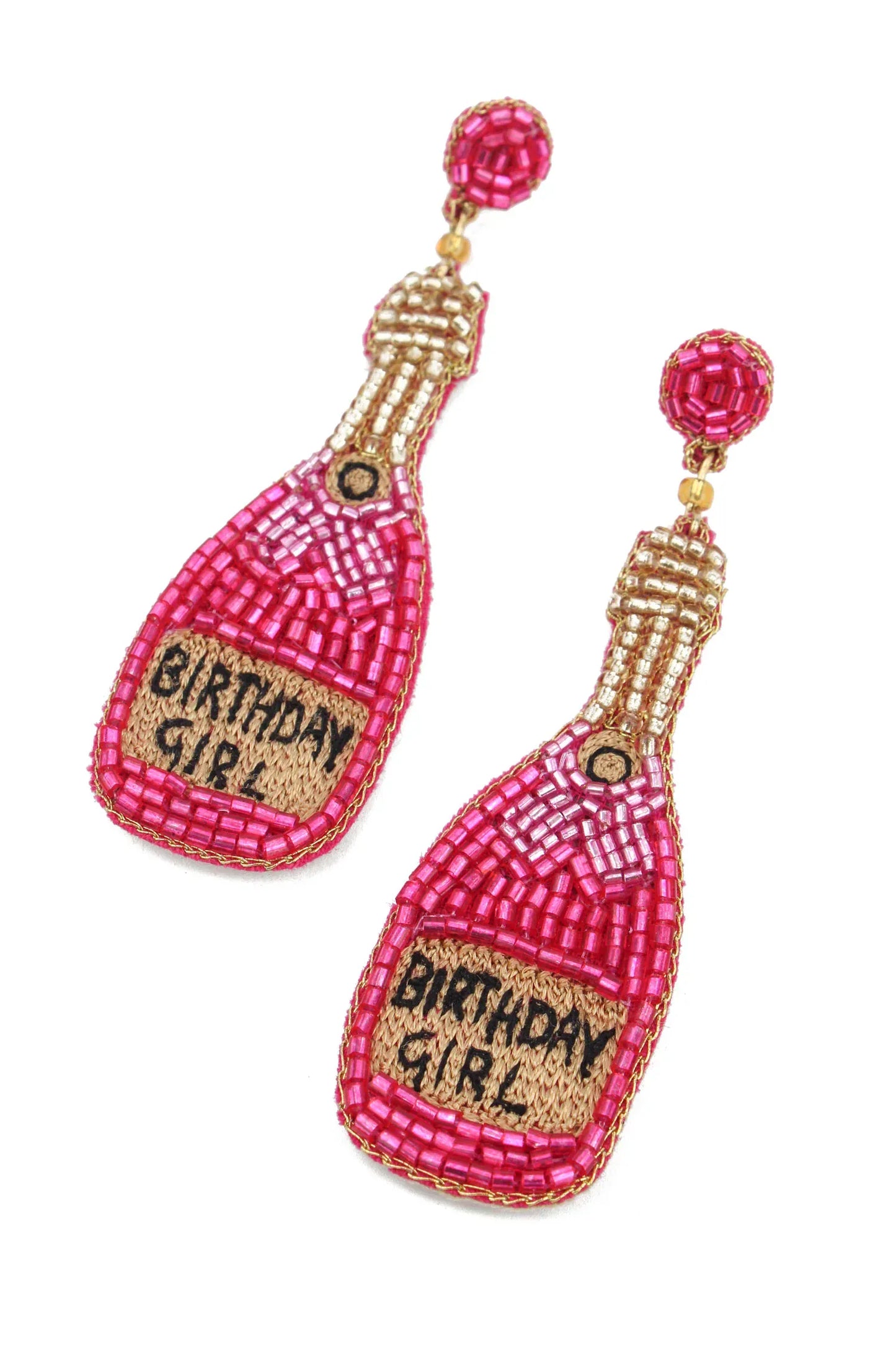 My Doris Earrings Birthday Girl Beaded Bottle Earrings