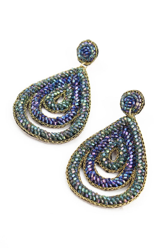 My Doris Earrings Blue and Teal Teardrop Earrings