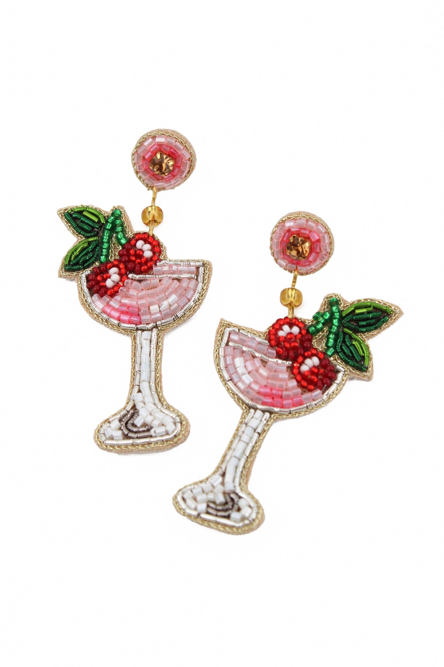 My Doris Earrings CHERRY MARTINI COCKTAIL EARRINGS