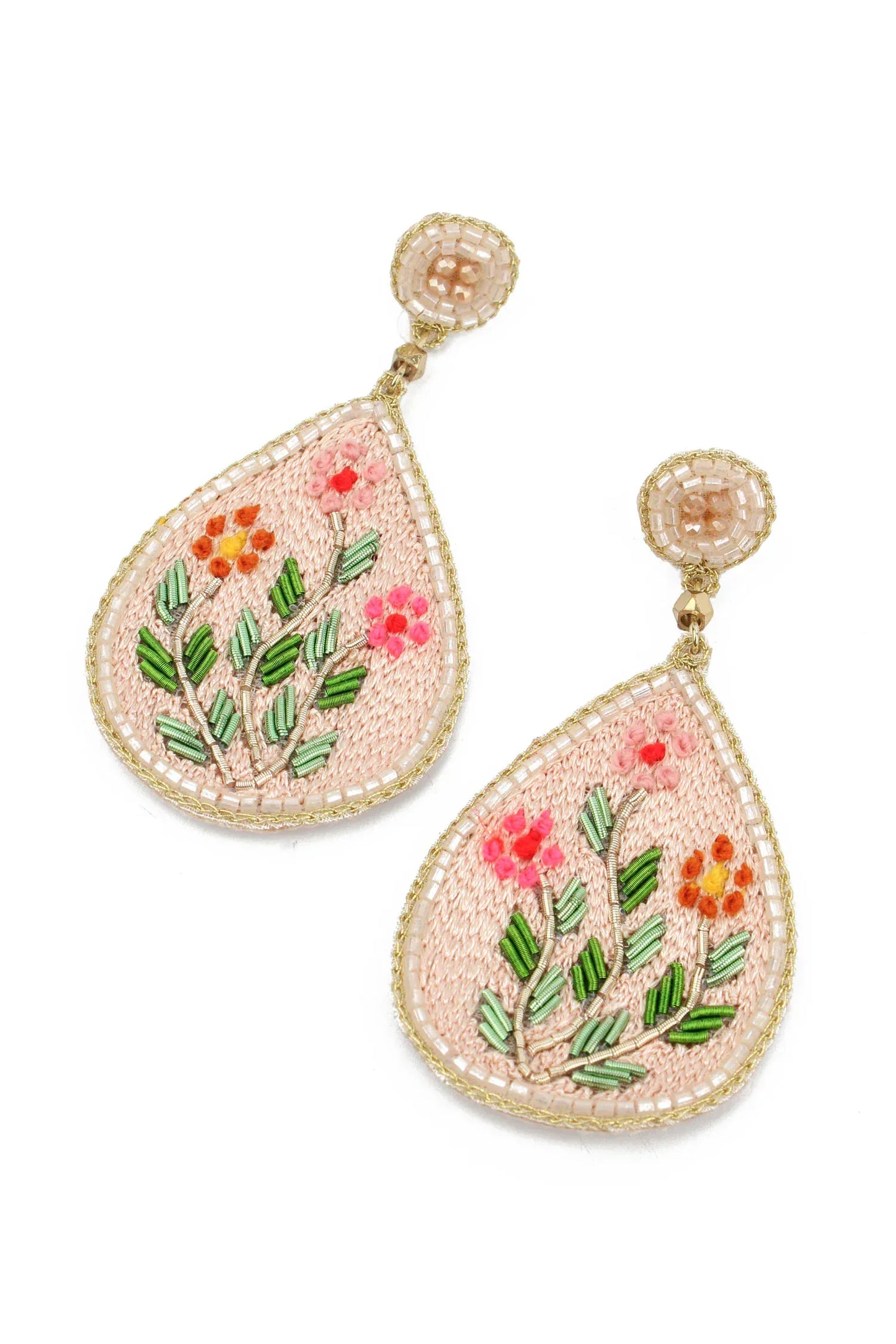 My Doris Earrings Cream Floral Teardrop Earrings