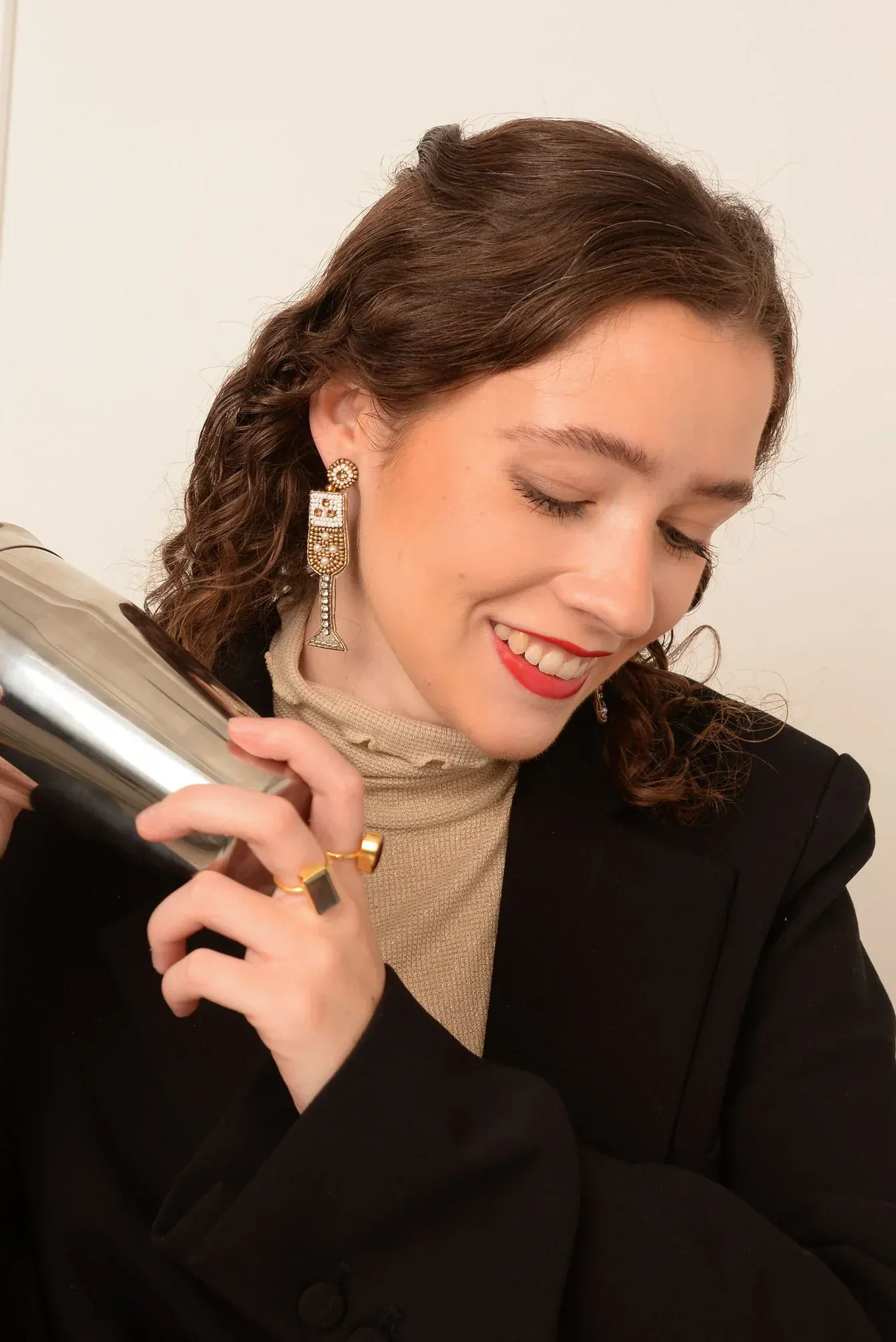 My Doris Earrings GOLD CHAMPAGNE DROP EARRINGS