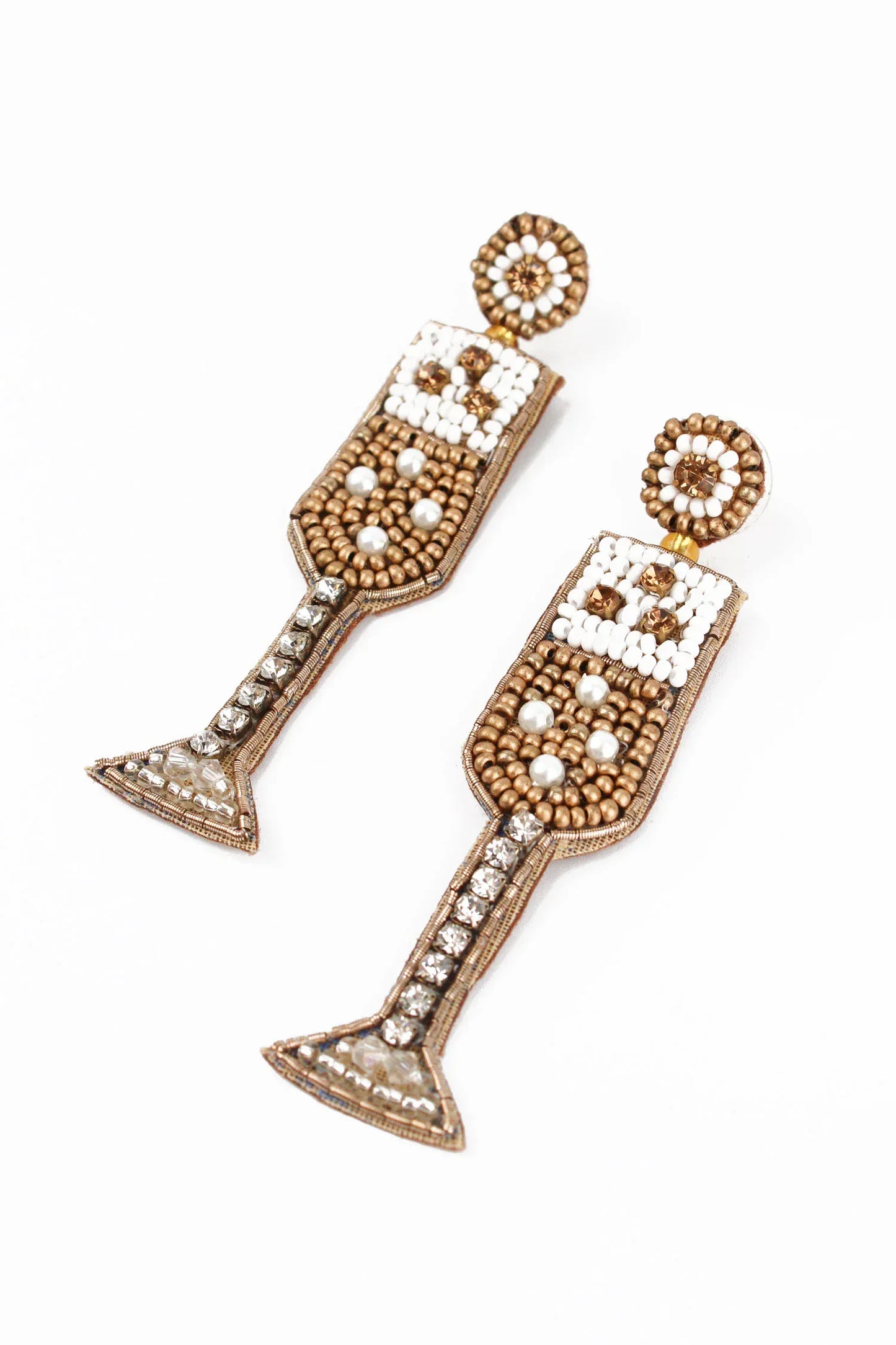My Doris Earrings GOLD CHAMPAGNE DROP EARRINGS