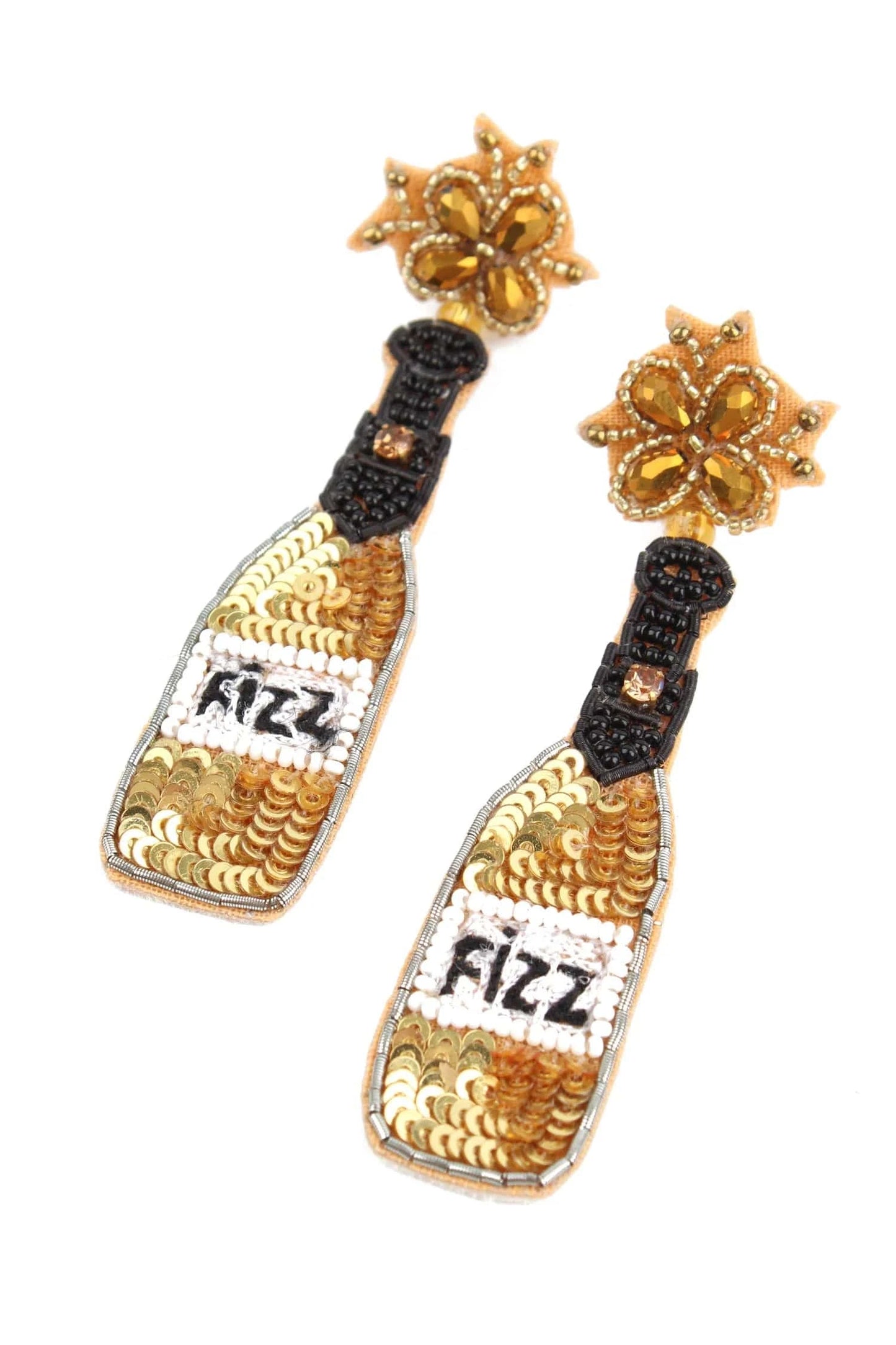 My Doris Earrings Gold Fizz Bottle Earrings