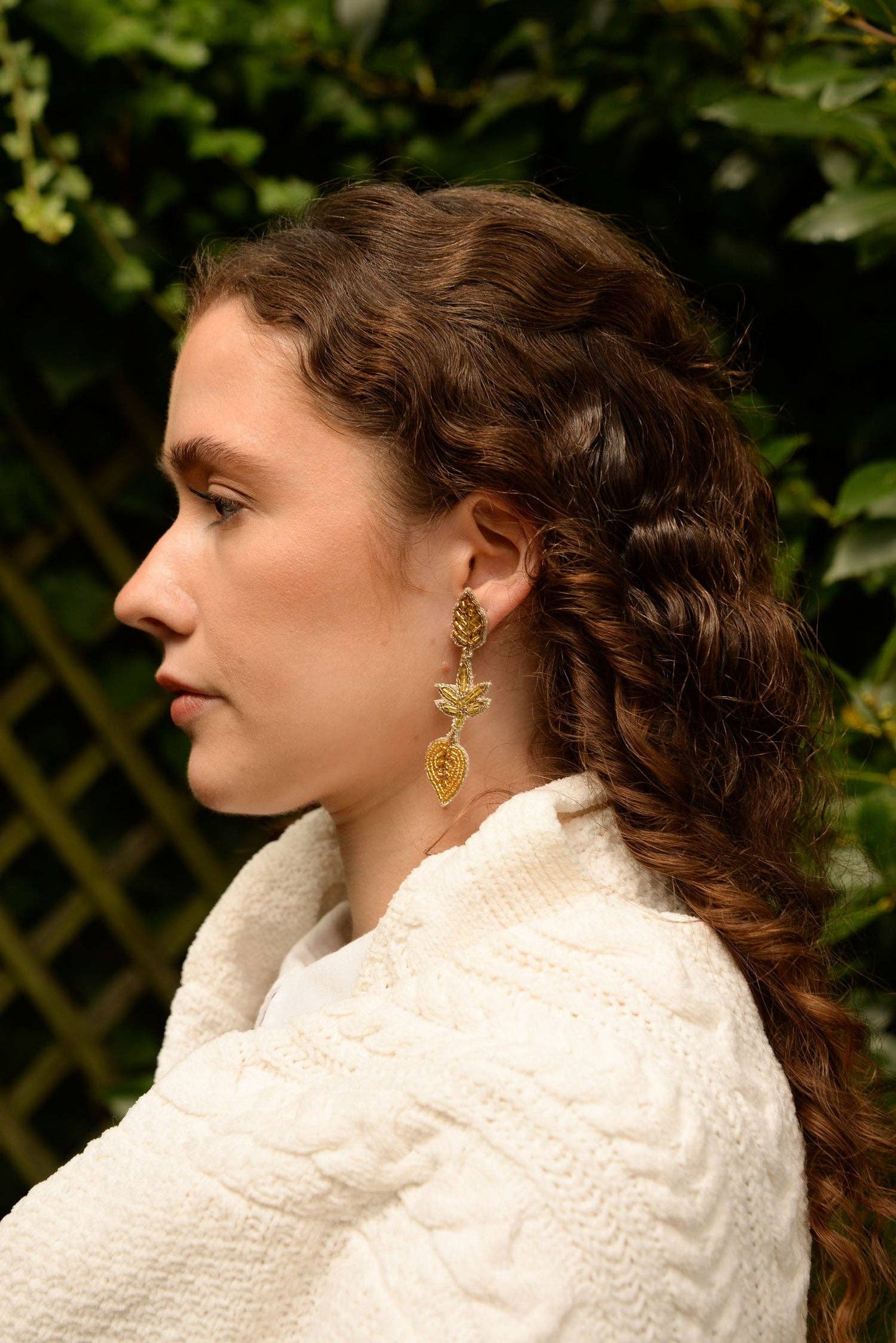 My Doris Earrings GOLD LEAF TRIPLE EARRINGS