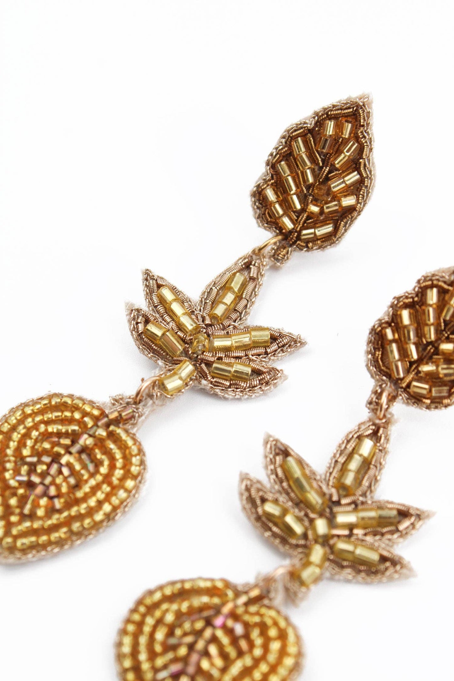 My Doris Earrings GOLD LEAF TRIPLE EARRINGS