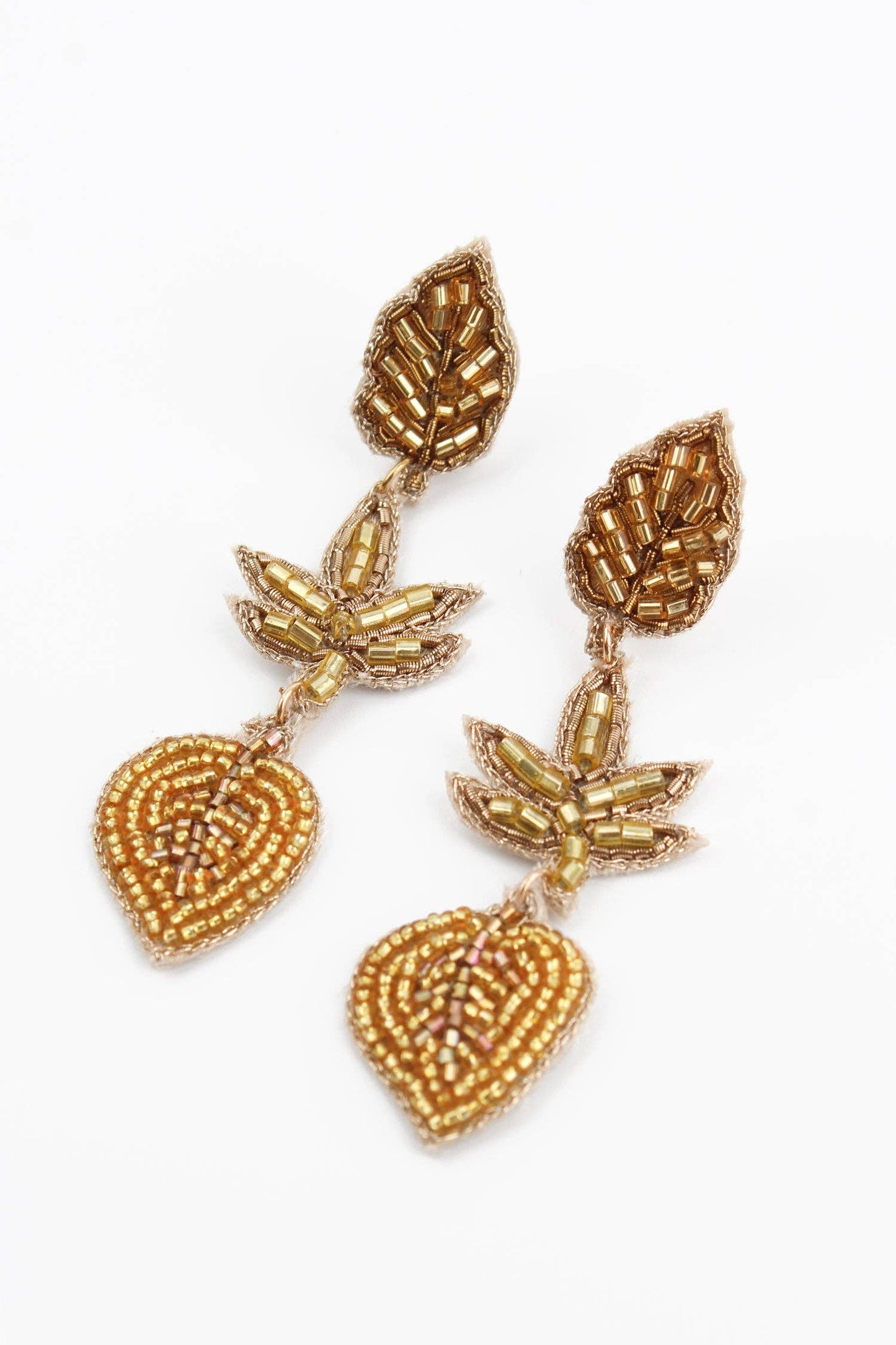 My Doris Earrings GOLD LEAF TRIPLE EARRINGS