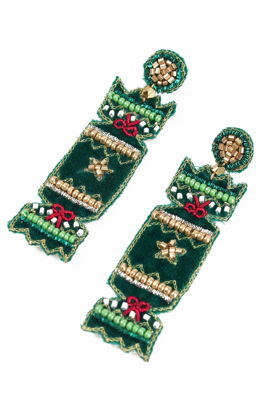 My Doris Earrings Green Cracker Earrings