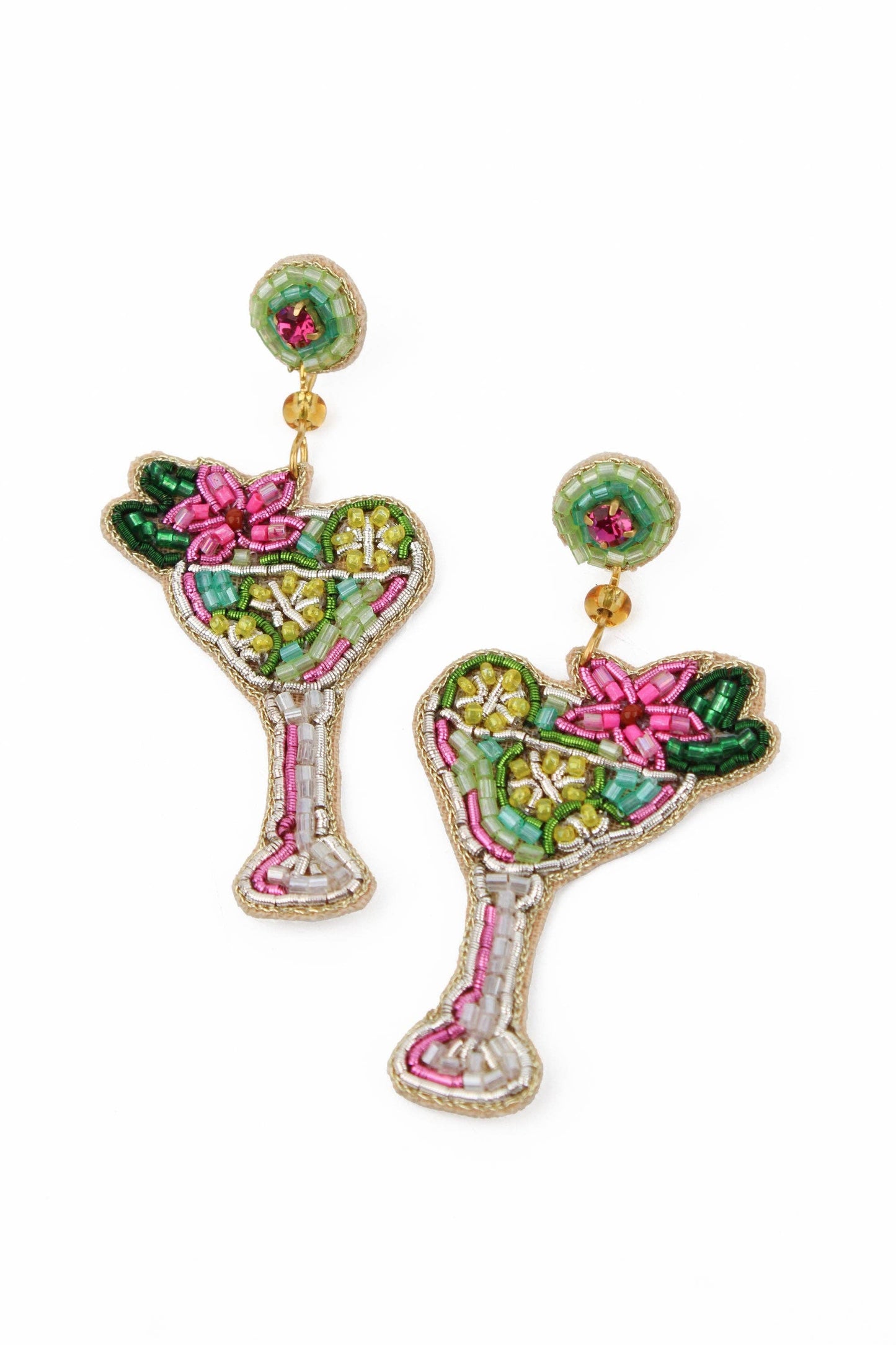 My Doris Earrings LIME COCKTAIL BEADED EARRINGS