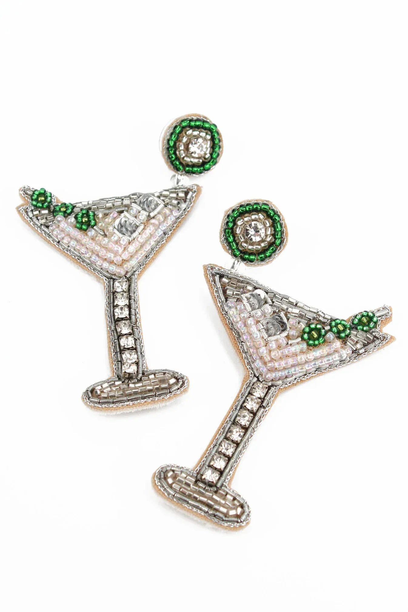 My Doris Earrings MARTINI COCKTAIL BEADED EARRINGS