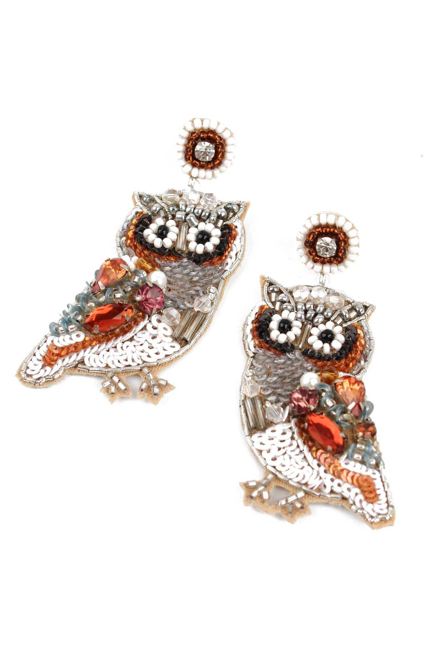 My Doris Earrings OWL BEADED DROP EARRINGS