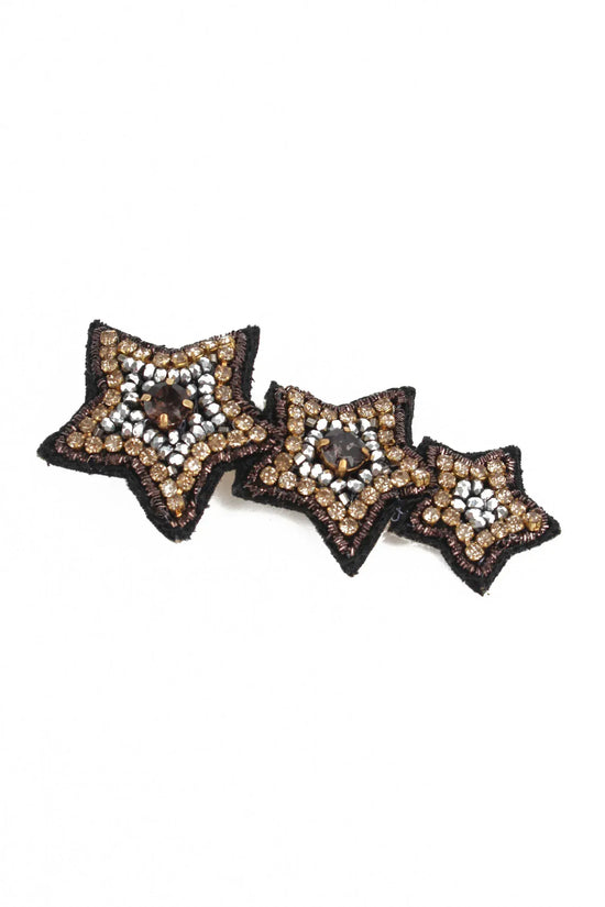 My Doris Earrings SILVER AND GUNMETAL STAR HAIR CLIP