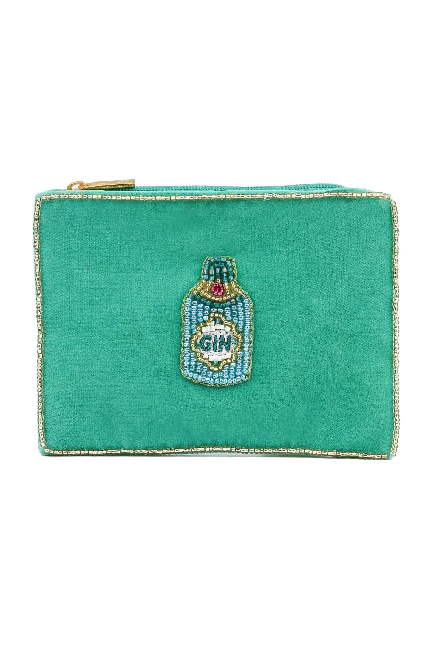 My Doris GIN BOTTLE ON GREEN SMALL POUCH