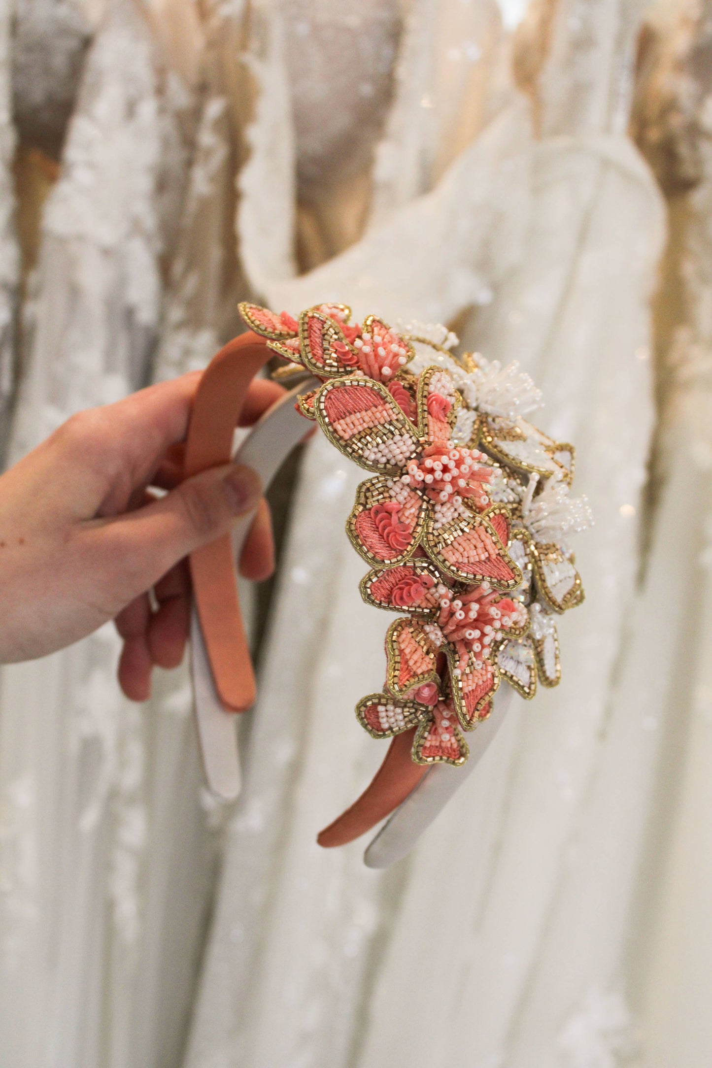 My Doris PEACH FLOWER HEADBAND