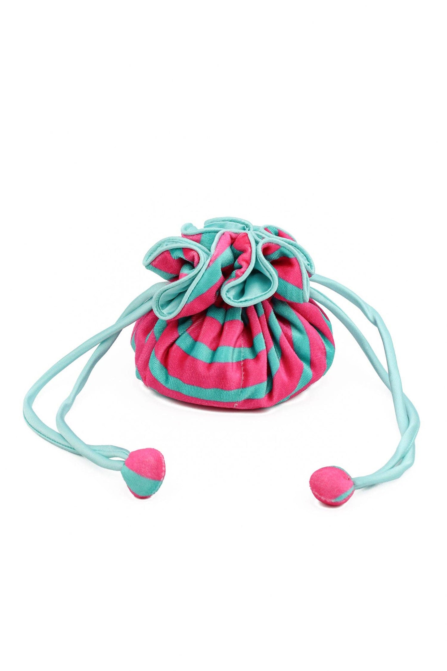 My Doris PINK AND TURQUOISE JEWELLERY DRAWSTRING POUCH