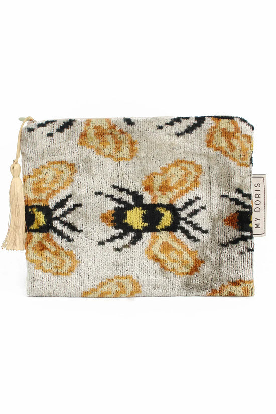 My Doris Toiletry & Cosmetic Bags CREAM YELLOW BEE MEDIUM POUCH