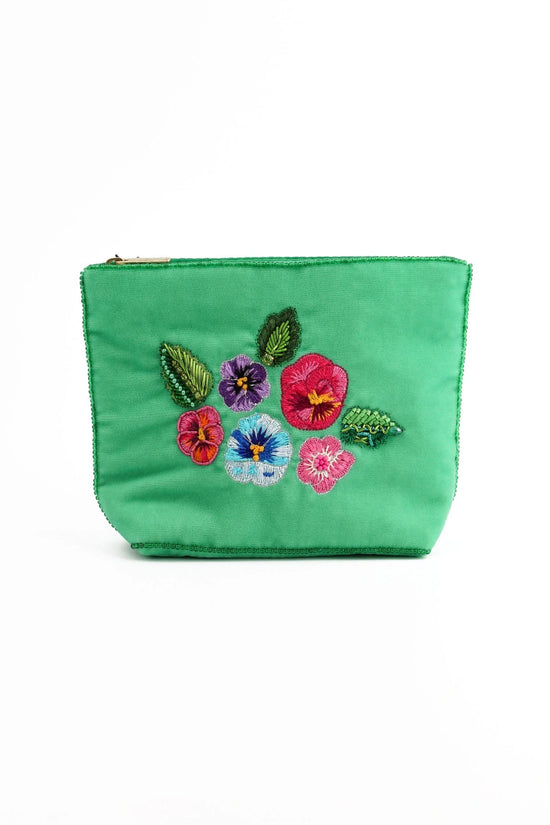 My Doris Toiletry & Cosmetic Bags Pansy Small Purse in Mint Green