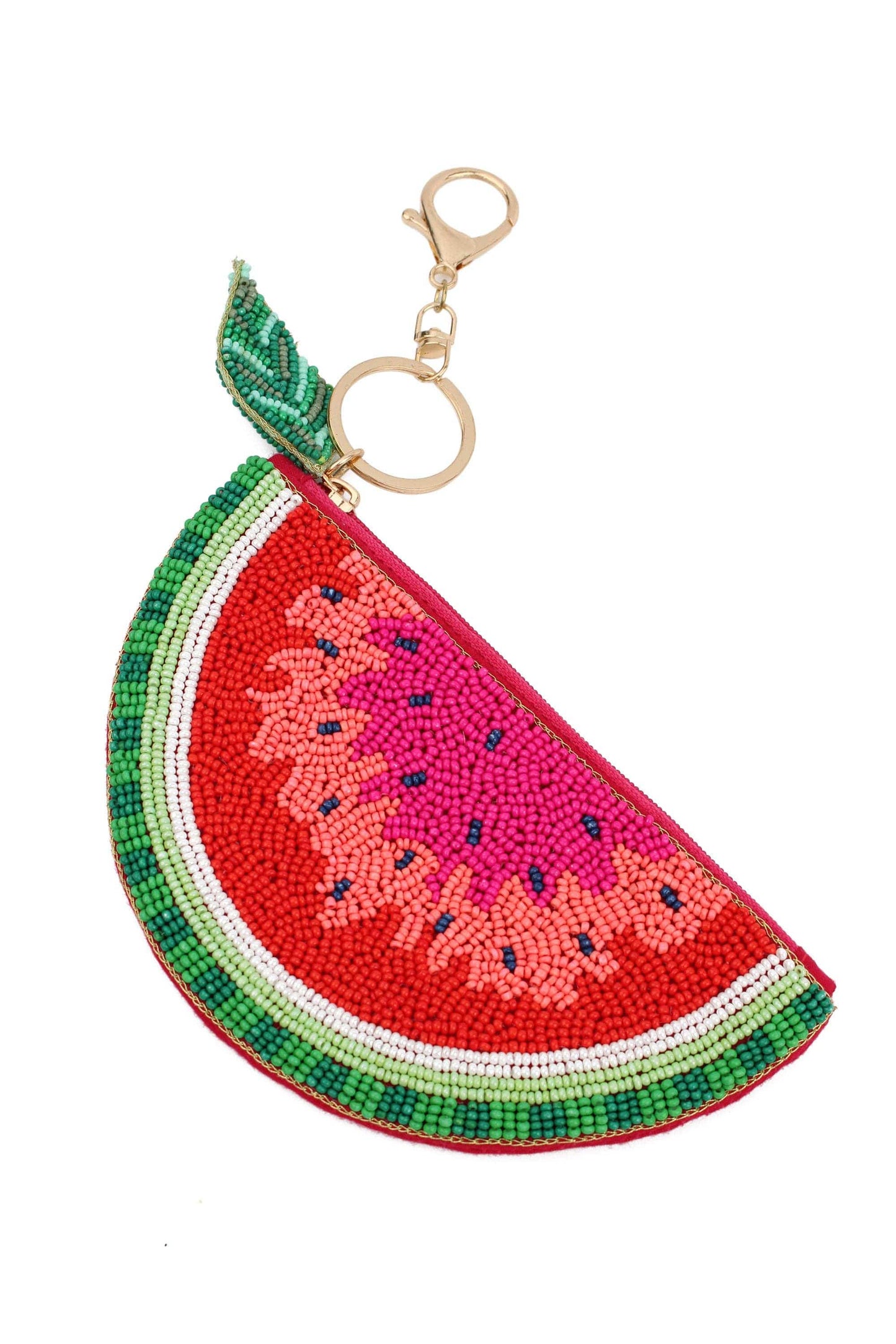My Doris WATERMELON BEADED PURSE WITH KEYRING