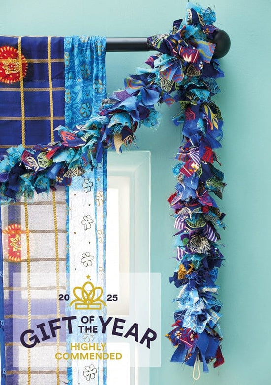 Namaste Room Decor Recycled Sari Eco Tinsel/Garland - Blue