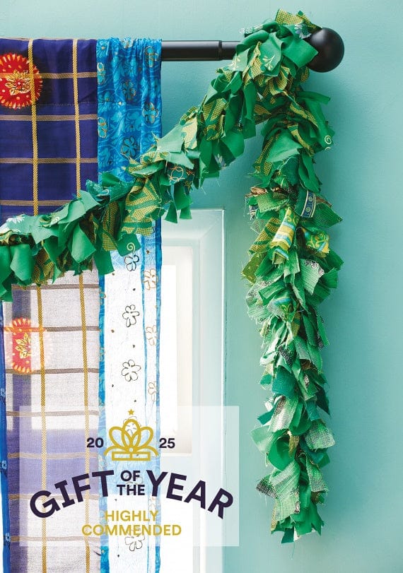 Namaste Room Decor Recycled Sari Eco Tinsel/Garland - Green