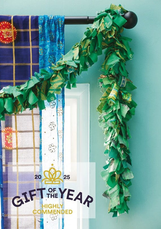 Namaste Room Decor Recycled Sari Eco Tinsel/Garland - Green