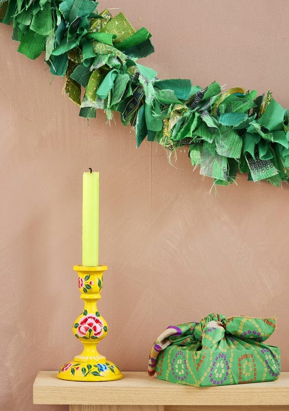 Namaste Room Decor Recycled Sari Eco Tinsel/Garland - Green