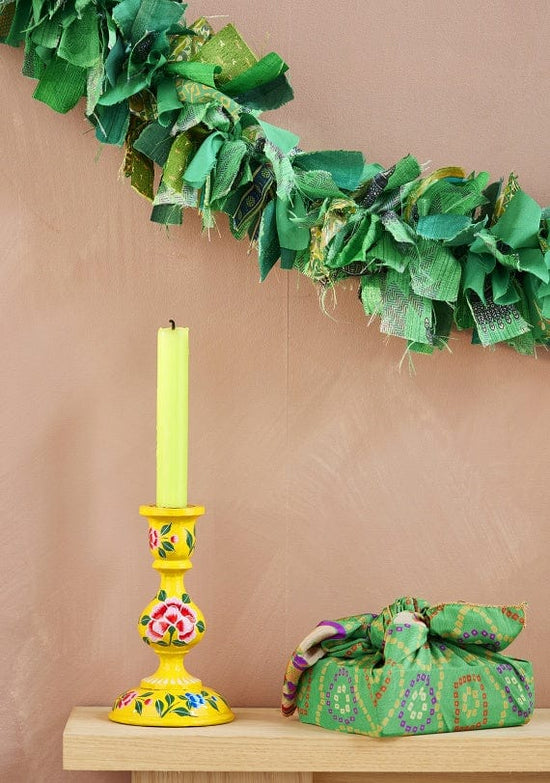 Namaste Room Decor Recycled Sari Eco Tinsel/Garland - Green