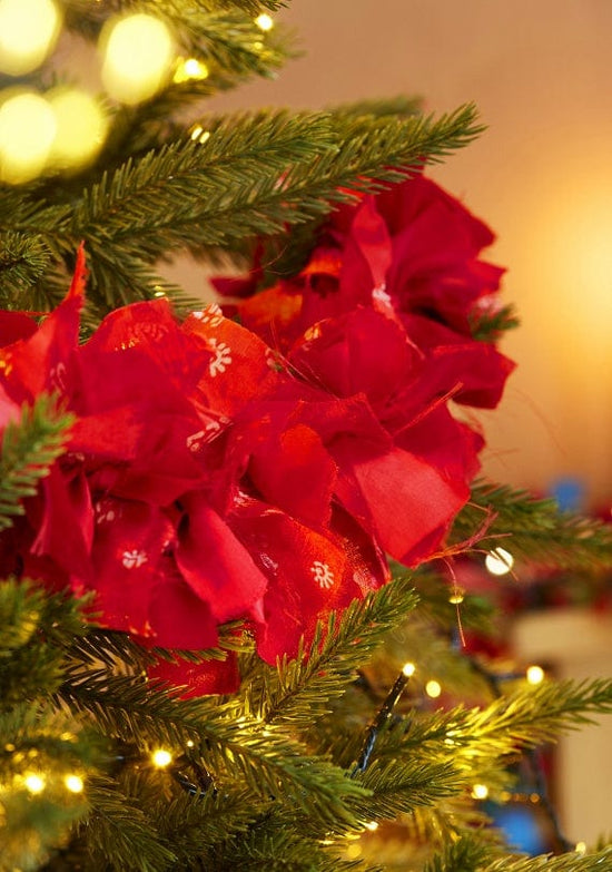 Namaste Room Decor Recycled Sari Eco Tinsel/Garland - Red