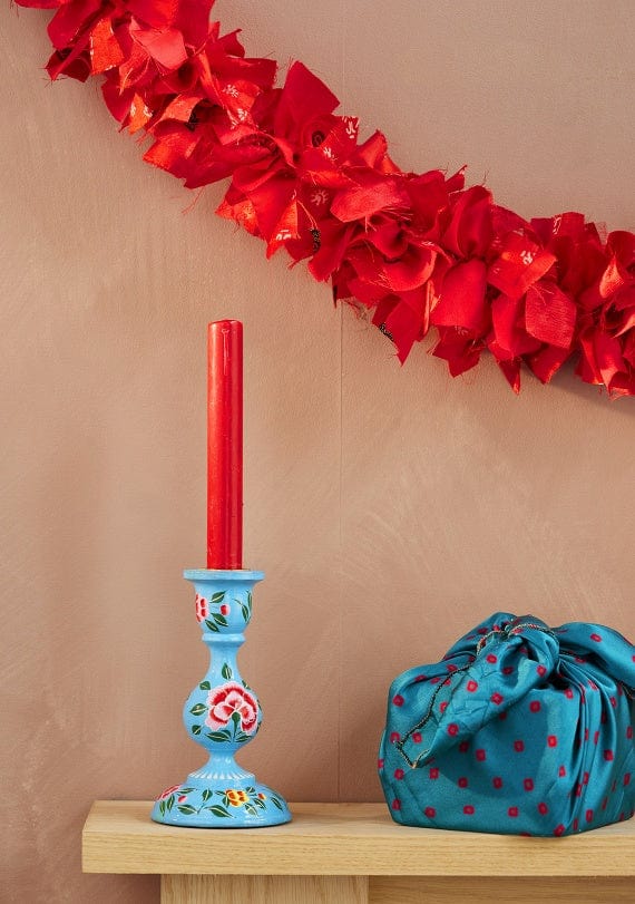 Namaste Room Decor Recycled Sari Eco Tinsel/Garland - Red