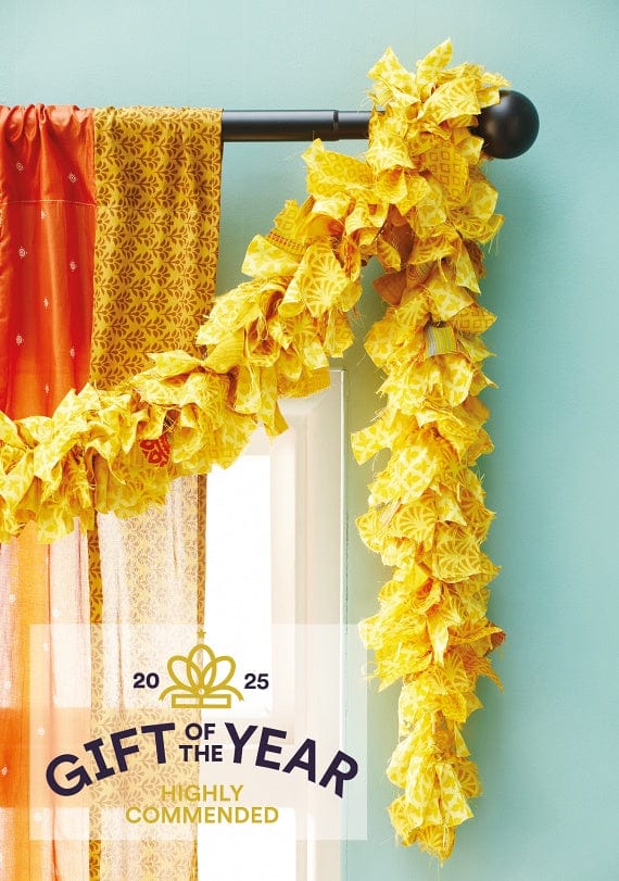 Namaste Room Decor Recycled Sari Eco Tinsel/Garland - Yellow